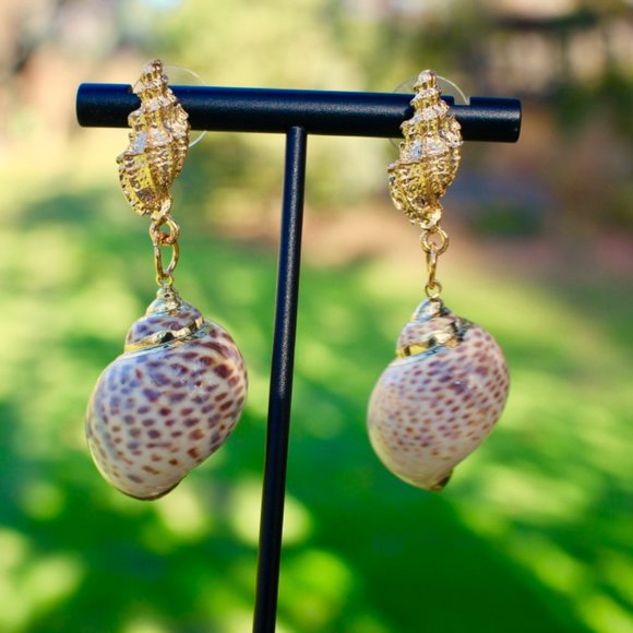 New Natural Seashell beach summer Dangle Earrings Ocean Boho Native - Picture 12 of 13